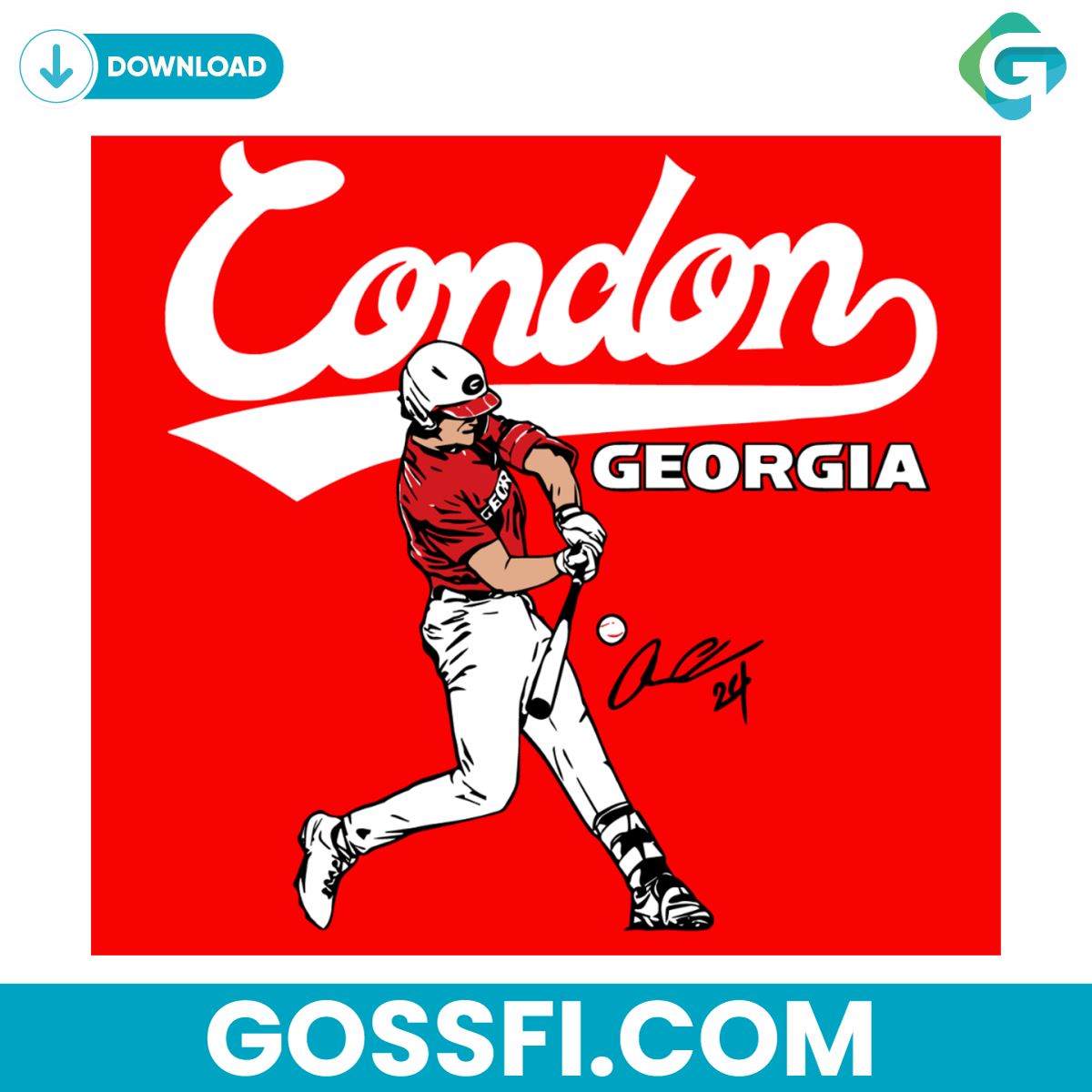 georgia-baseball-charlie-condon-slugger-swing-georgia-bulldogs-svg