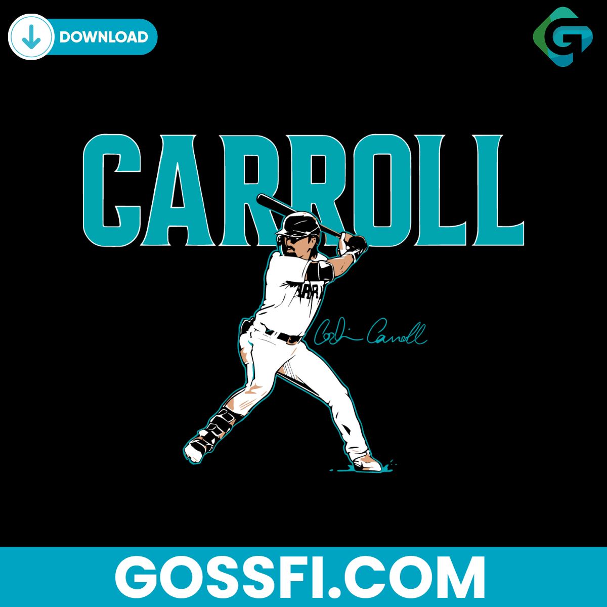 corbin-carroll-slugger-swing-arizona-diamondbacks-svg