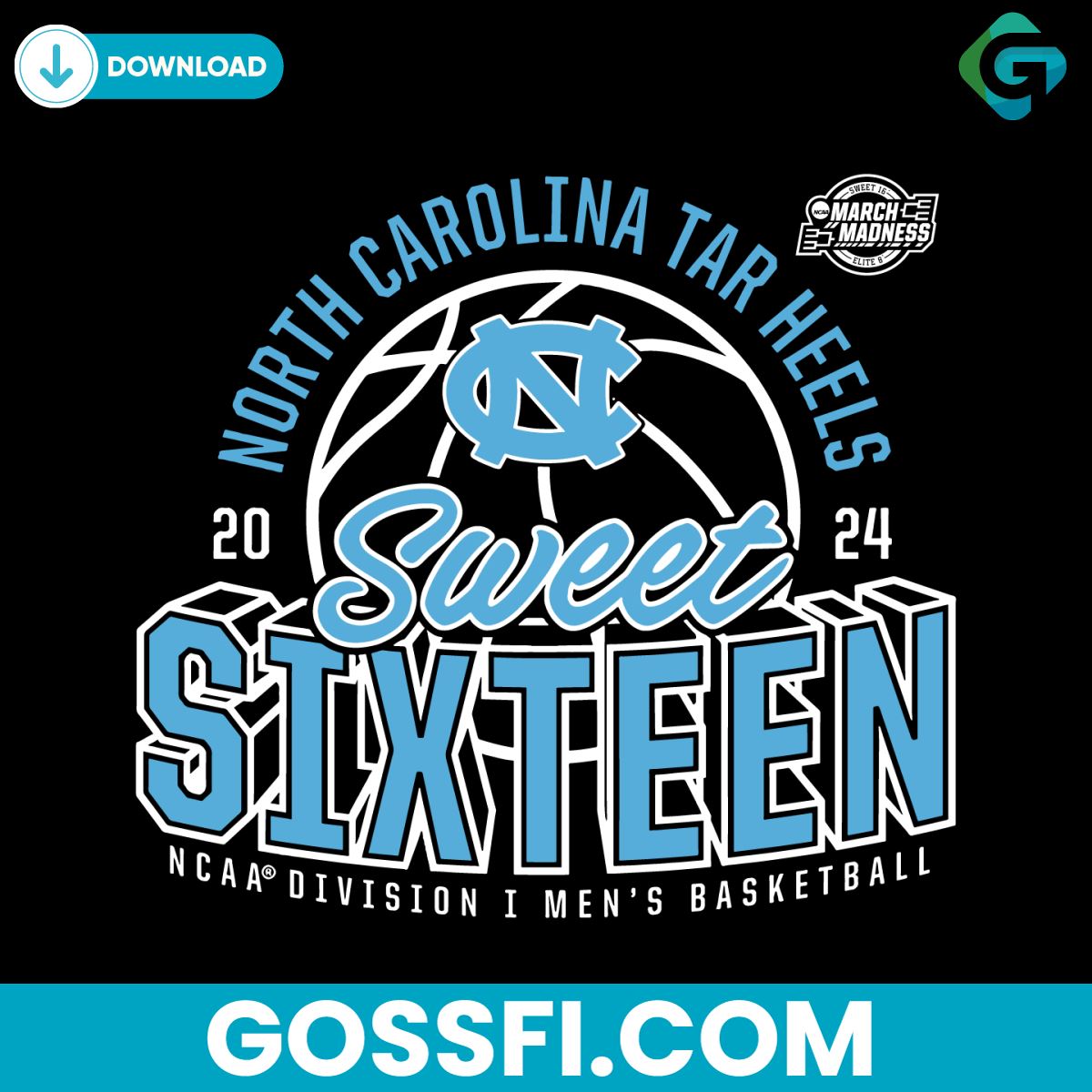 north-carolina-tar-heels-2024-mens-basketball-sweet-sixteen-svg