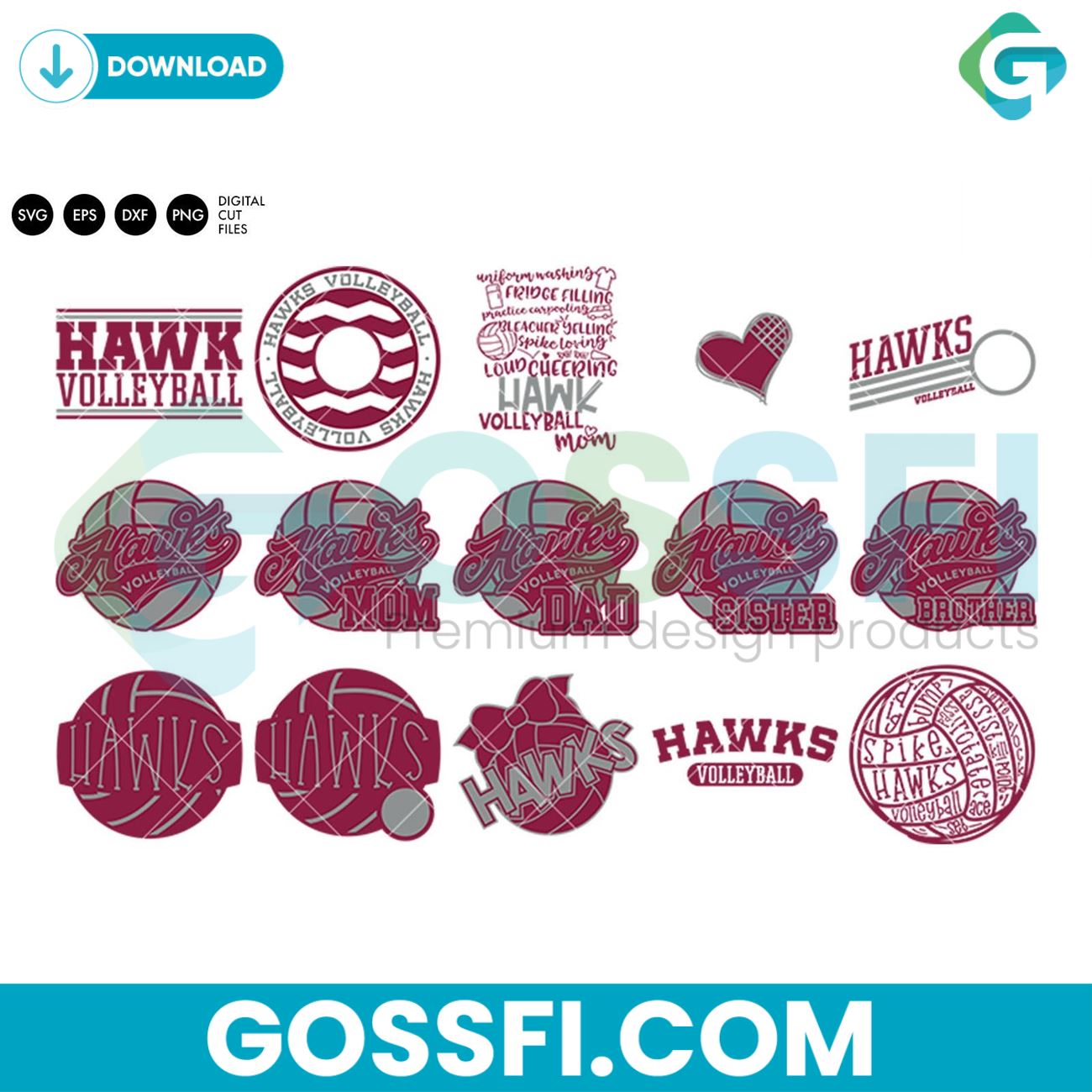 Hawks Volleyball Bundle Svg Digital Download 1 hawks-volleyball-bundle-svg-digital-download