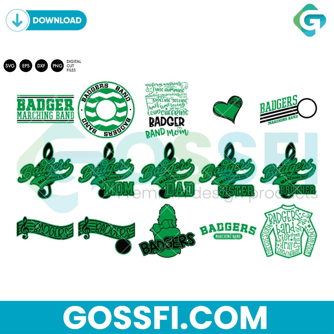 badgers-marching-band-bundle-svg-digital-download