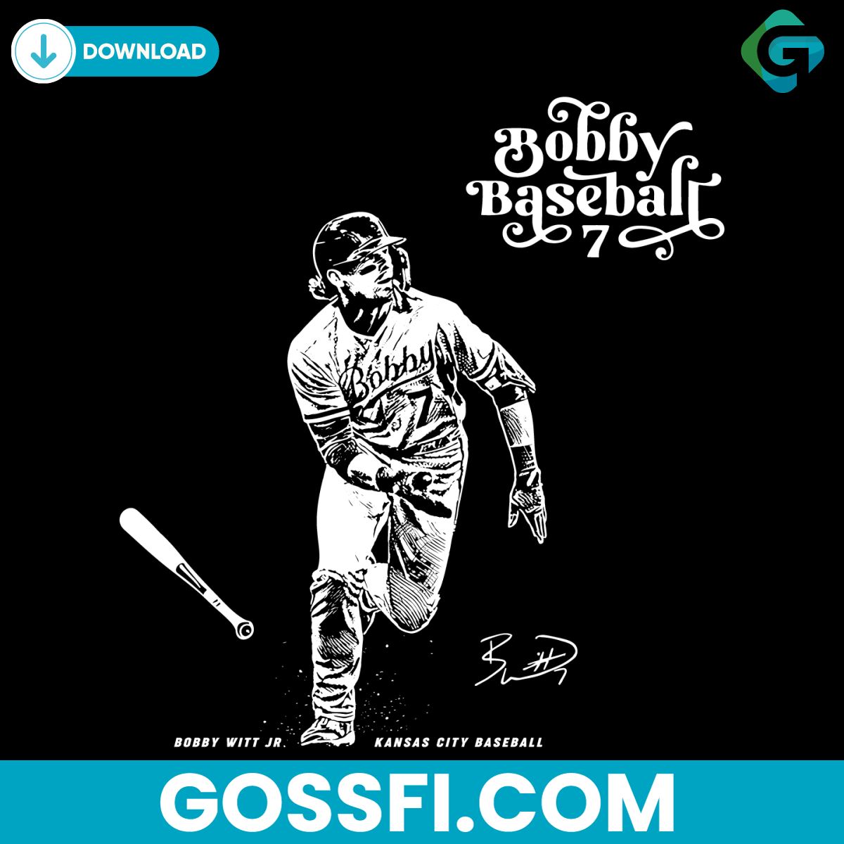 bobby-witt-jr-baseball-mlb-kansas-city-royals-svg