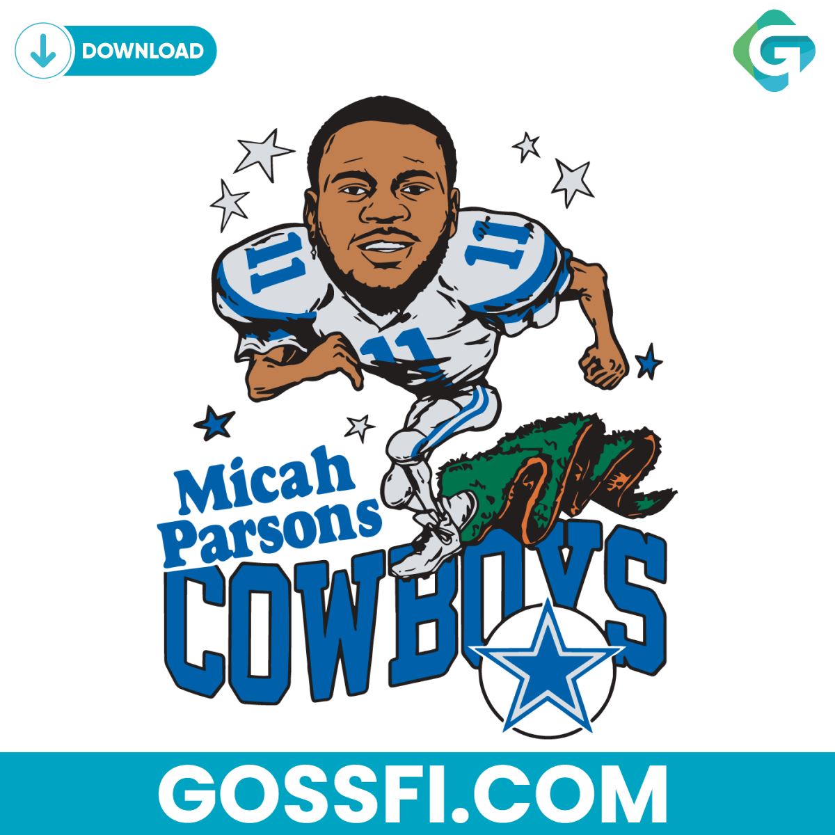 dallas-cowboys-micah-parsons-svg-digital-download