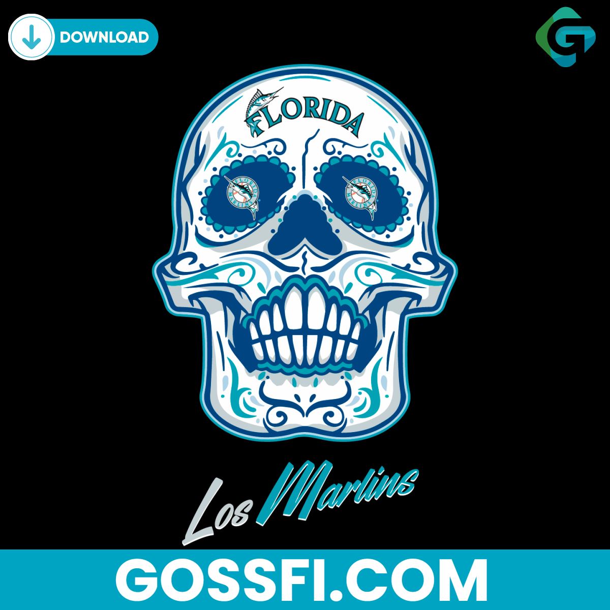 sugar-skull-florida-marlins-skeleton-mlb-baseball-png